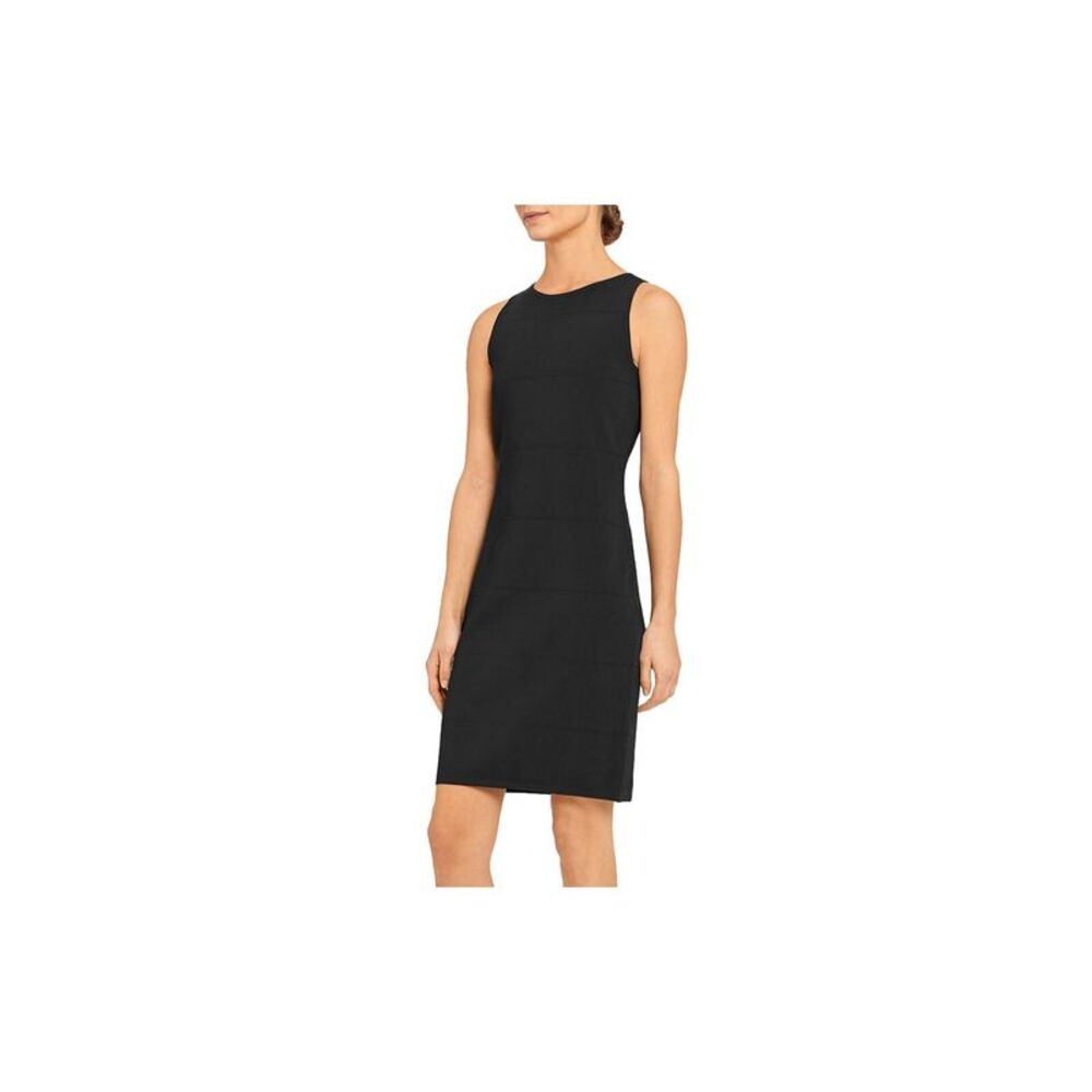 NWT THEORY Womens Black Sleeveless Crew Neck Above The Knee Sheath Dress S